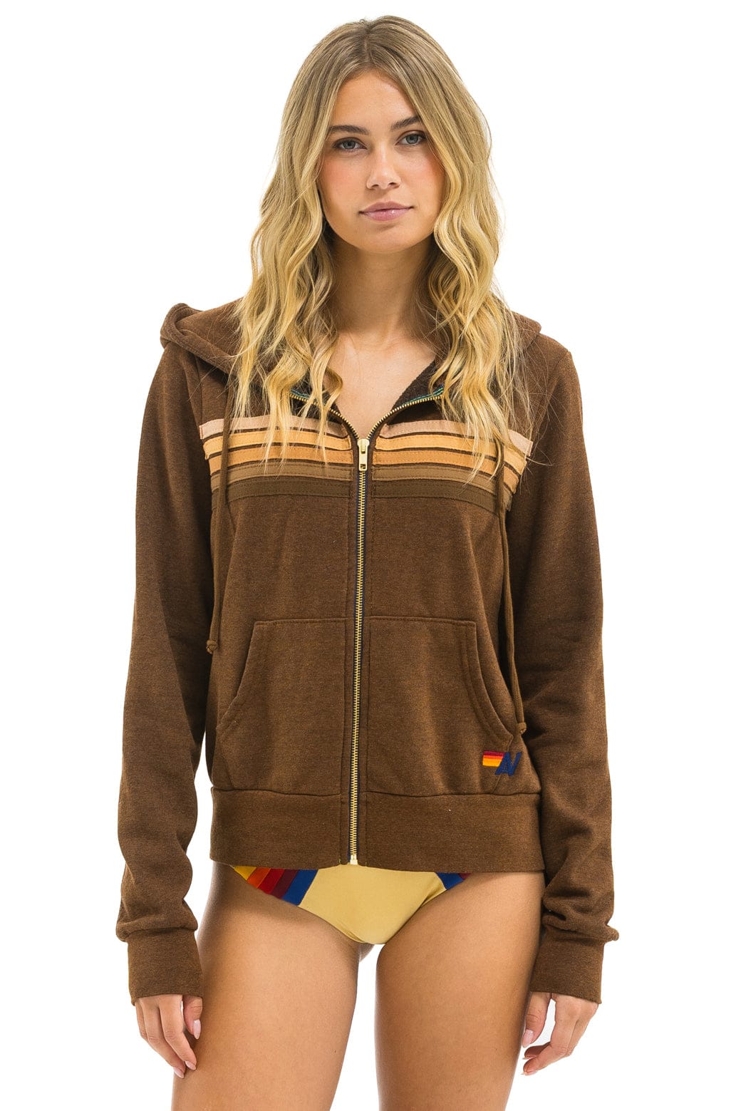 5 STRIPE HOODIE - CHOCOLATE // ESPRESSO