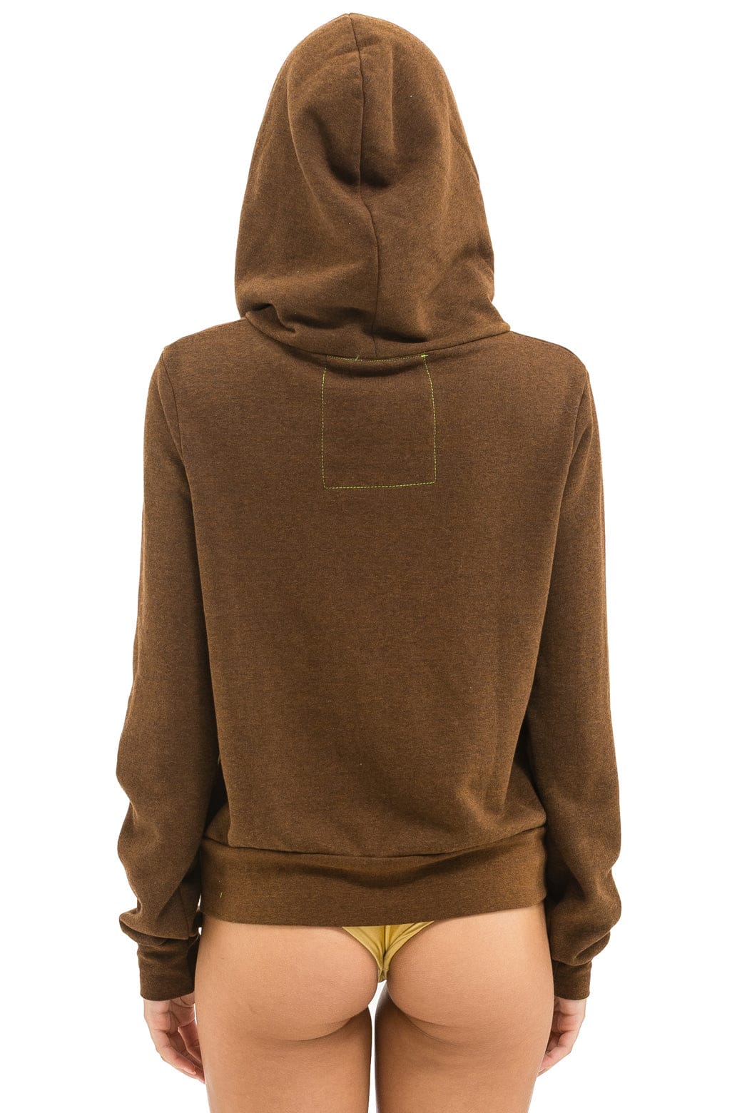 5 STRIPE HOODIE - CHOCOLATE // WHITE NEON