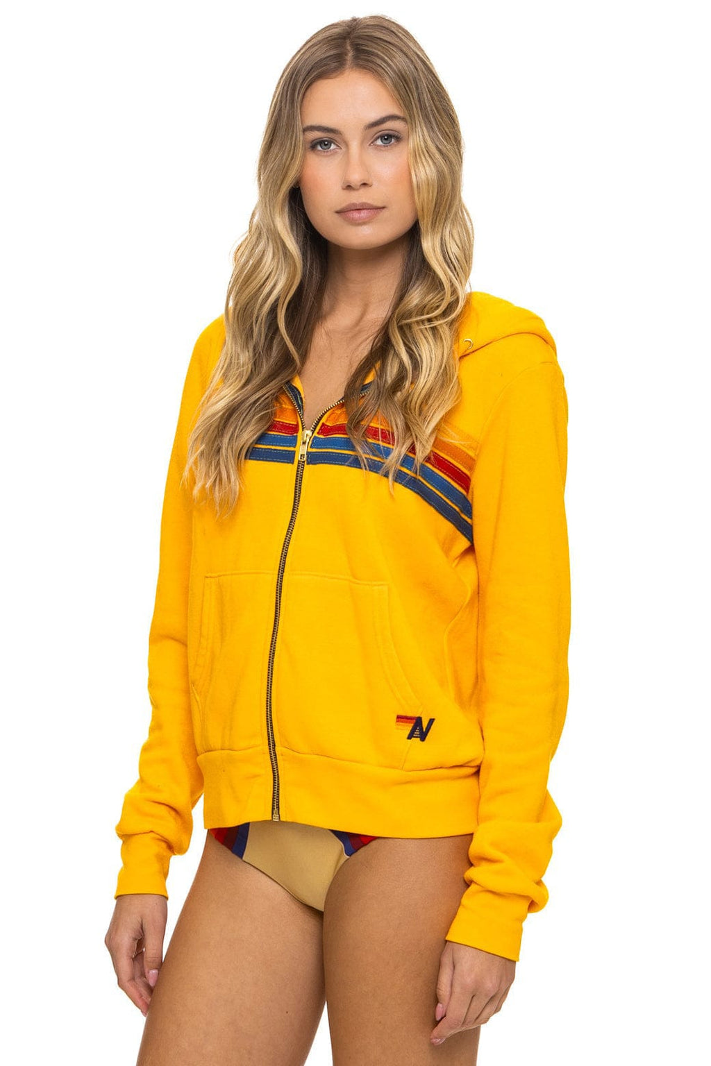 5 STRIPE HOODIE - GOLD