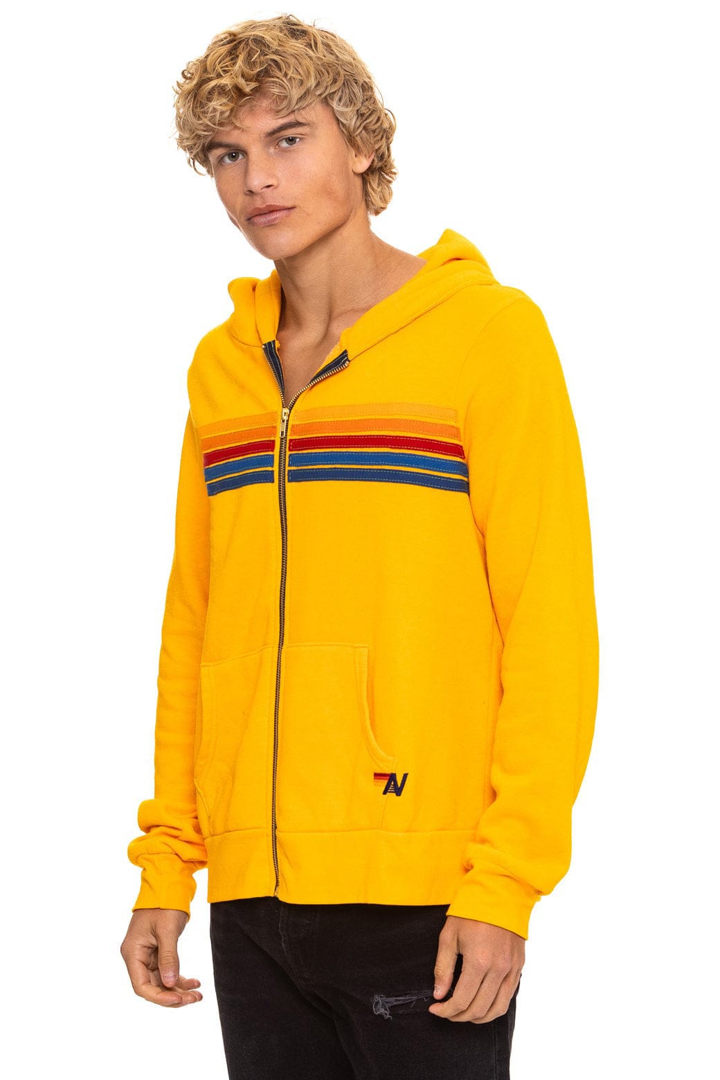 5 STRIPE HOODIE - GOLD