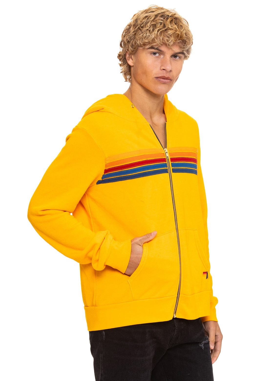 5 STRIPE HOODIE - GOLD