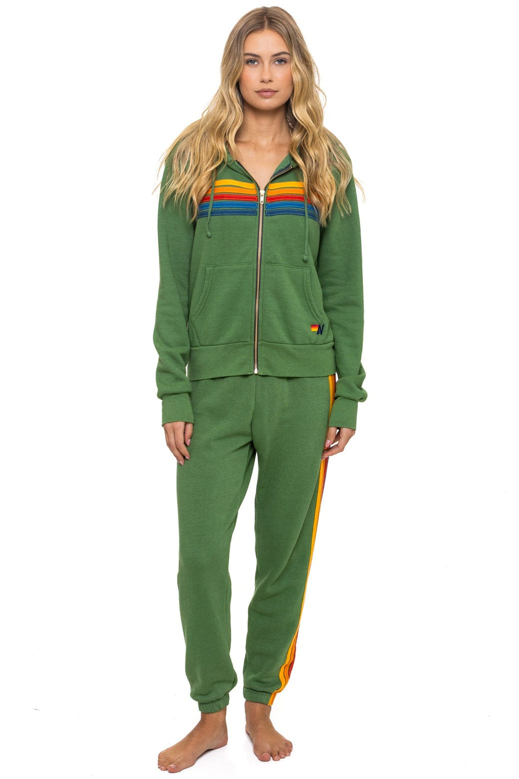 5 STRIPE HOODIE - PALM