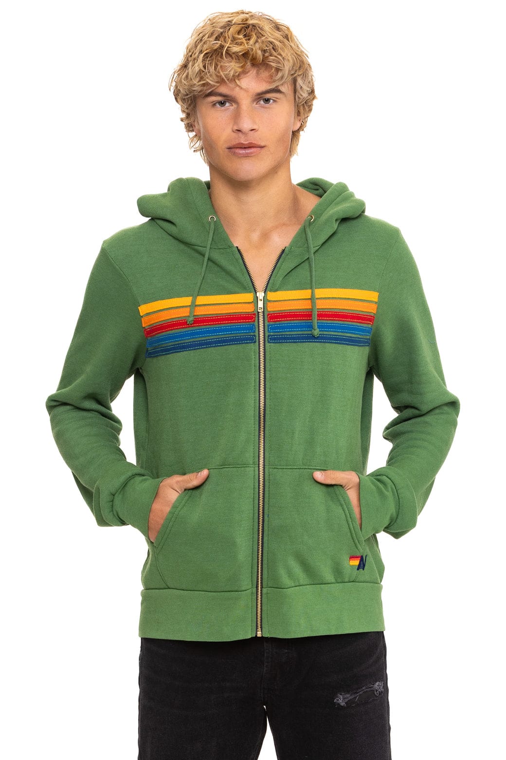 5 STRIPE HOODIE - PALM