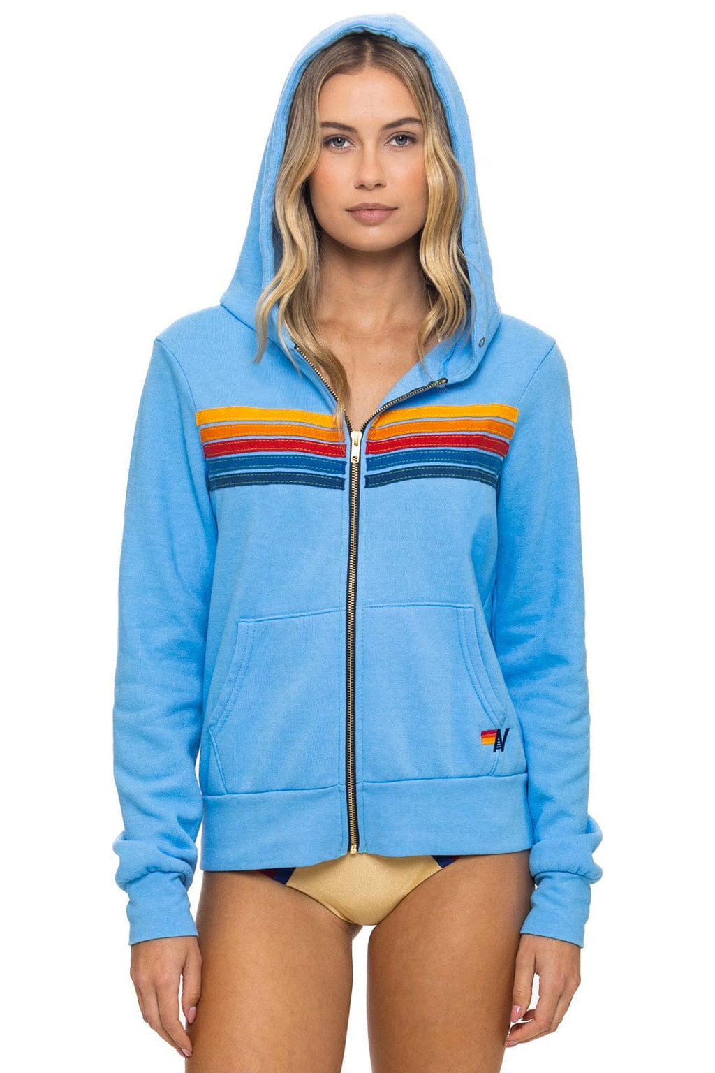 5 STRIPE HOODIE - SKY