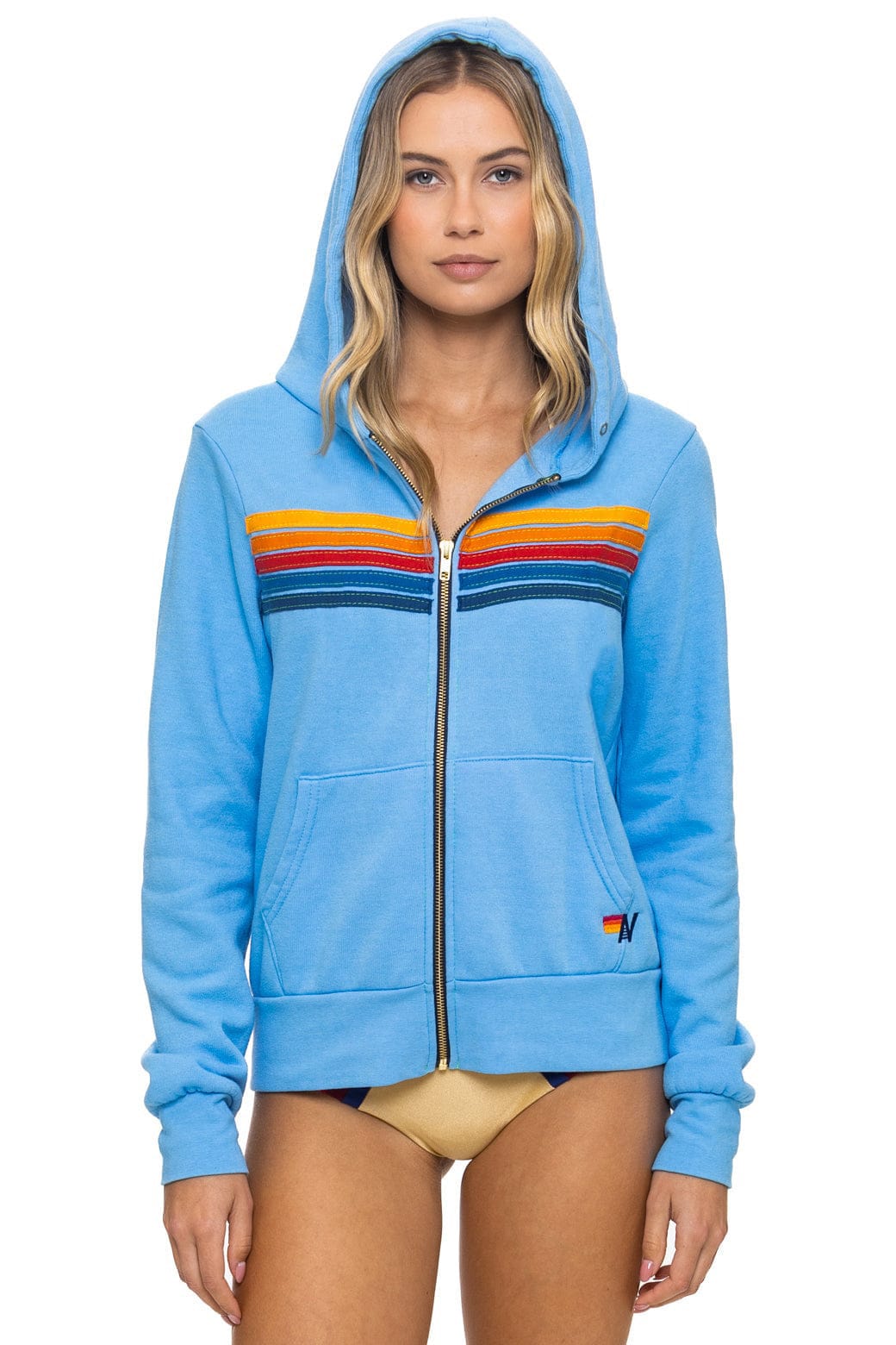 5 STRIPE HOODIE - SKY