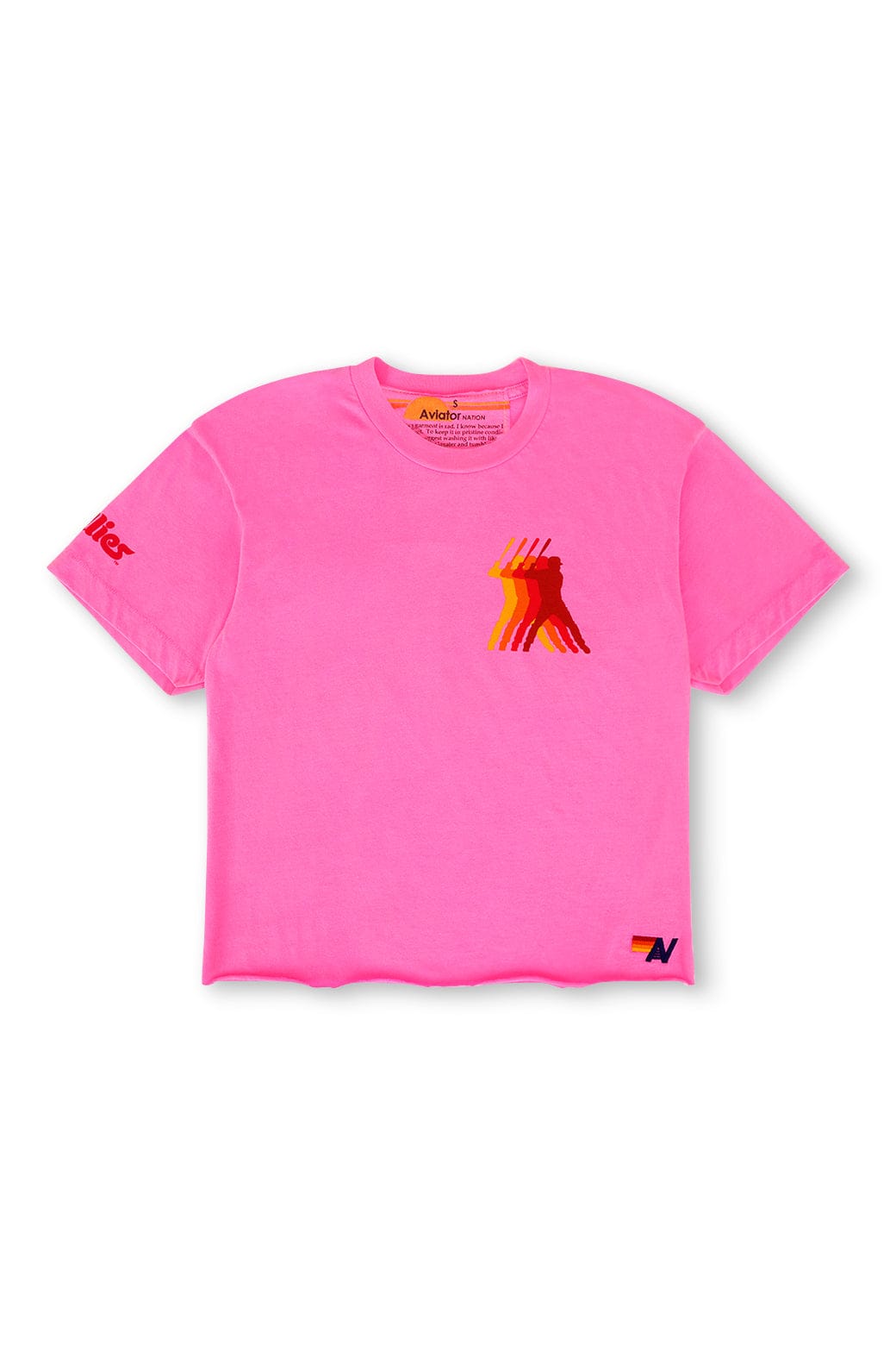 PHILLIES AVIATOR NATION BOYFRIEND TEE - NEON PINK