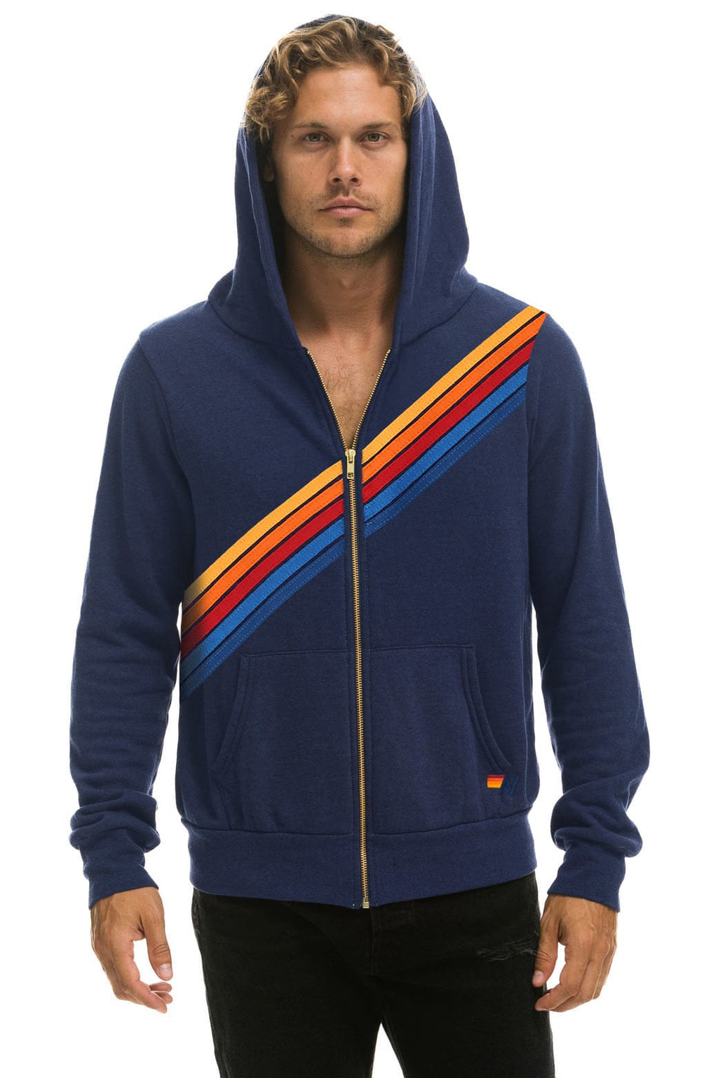 DISCO ZIP HOODIE - NAVY