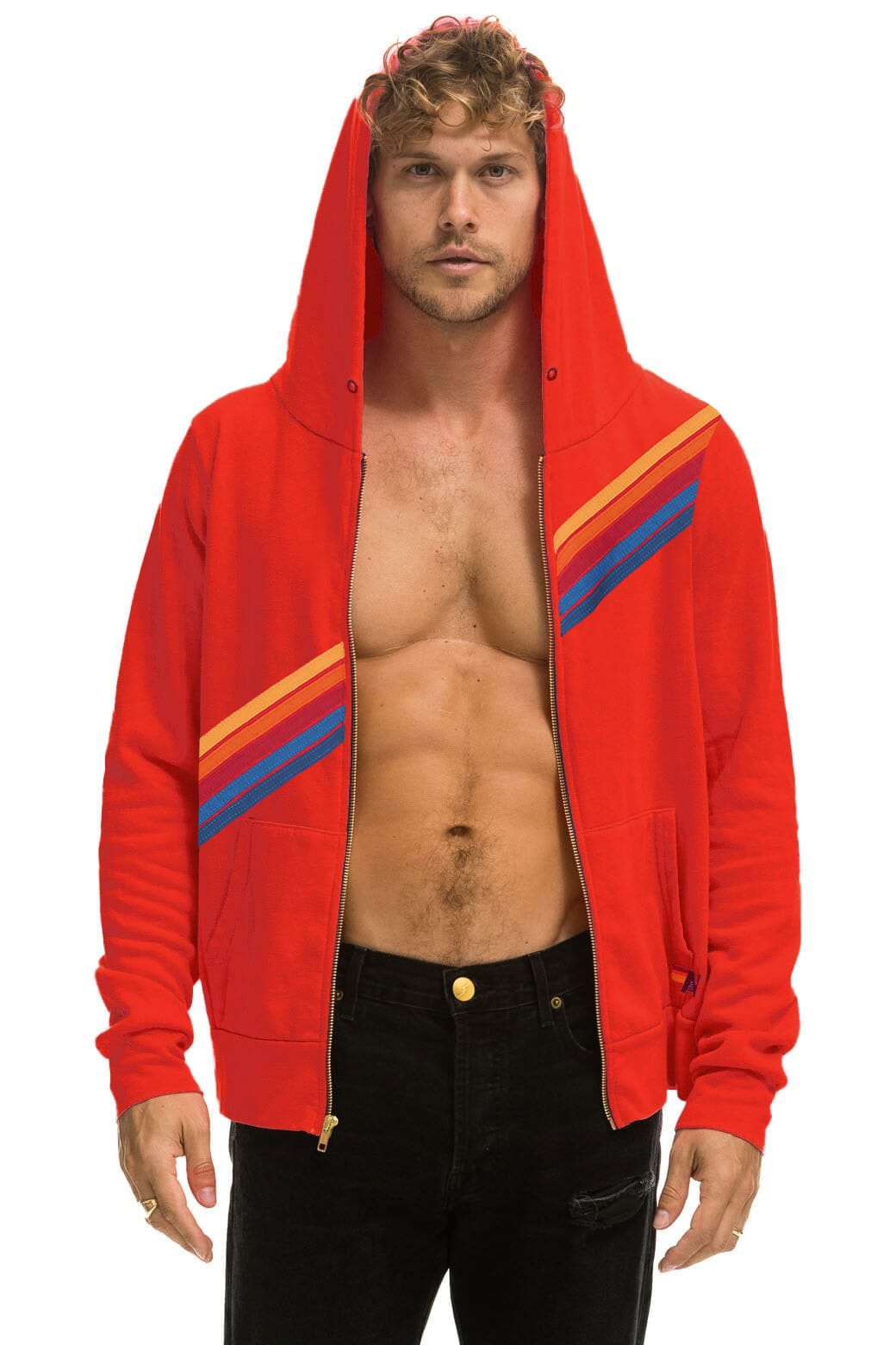 DISCO ZIP HOODIE - RED
