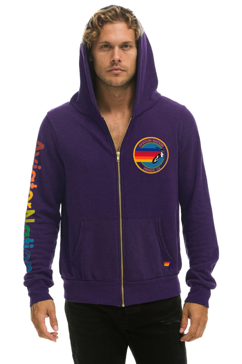 AVIATOR NATION VENICE HOODIE - DEEP PURPLE