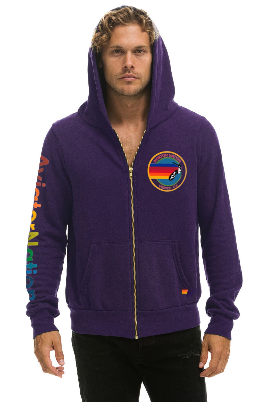 AVIATOR NATION VENICE HOODIE - DEEP PURPLE