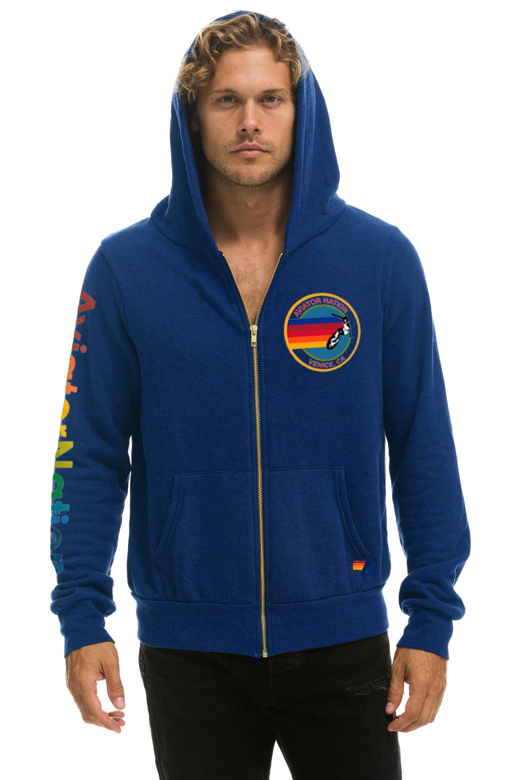 AVIATOR NATION VENICE ZIP HOODIE - ROYAL