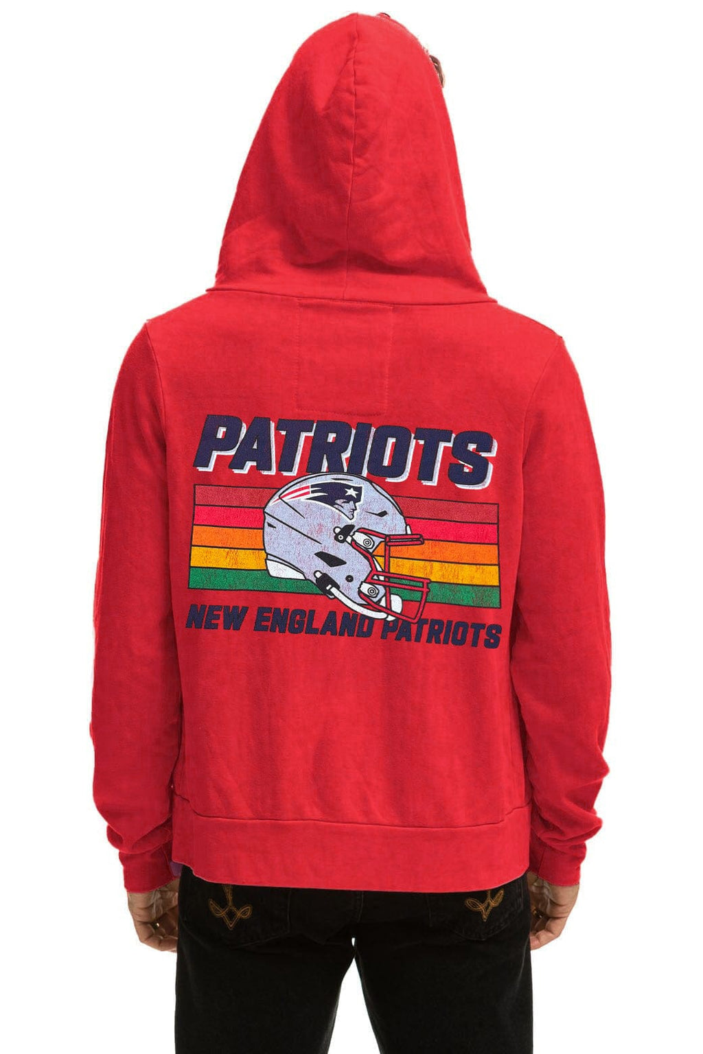 NEW ENGLAND PATRIOTS HELMET ZIP HOODIE - FLASH RED