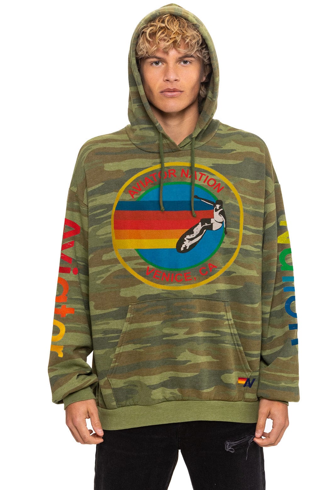 AVIATOR NATION RELAXED VENICE PULLOVER HOODIE - CAMO