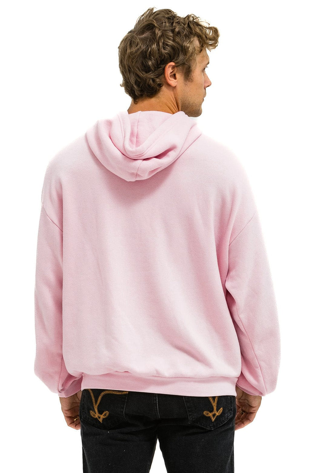 BOLT HEART PULLOVER RELAXED HOODIE - LIGHT PINK