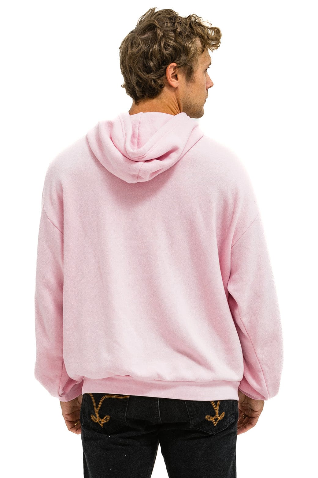BOLT HEART PULLOVER RELAXED HOODIE - LIGHT PINK