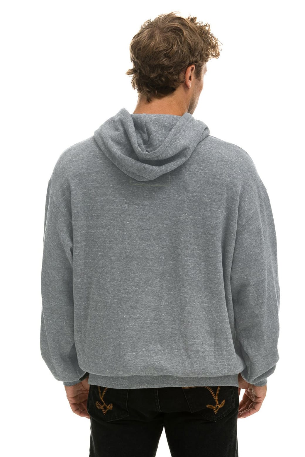 BOLT STITCH RELAXED PULLOVER HOODIE - HEATHER GREY