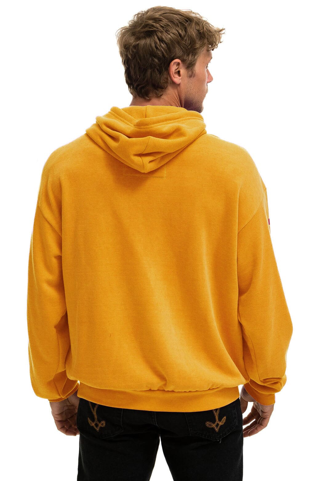 BOLT STITCH RELAXED PULLOVER HOODIE - VINTAGE GOLD // WHITE