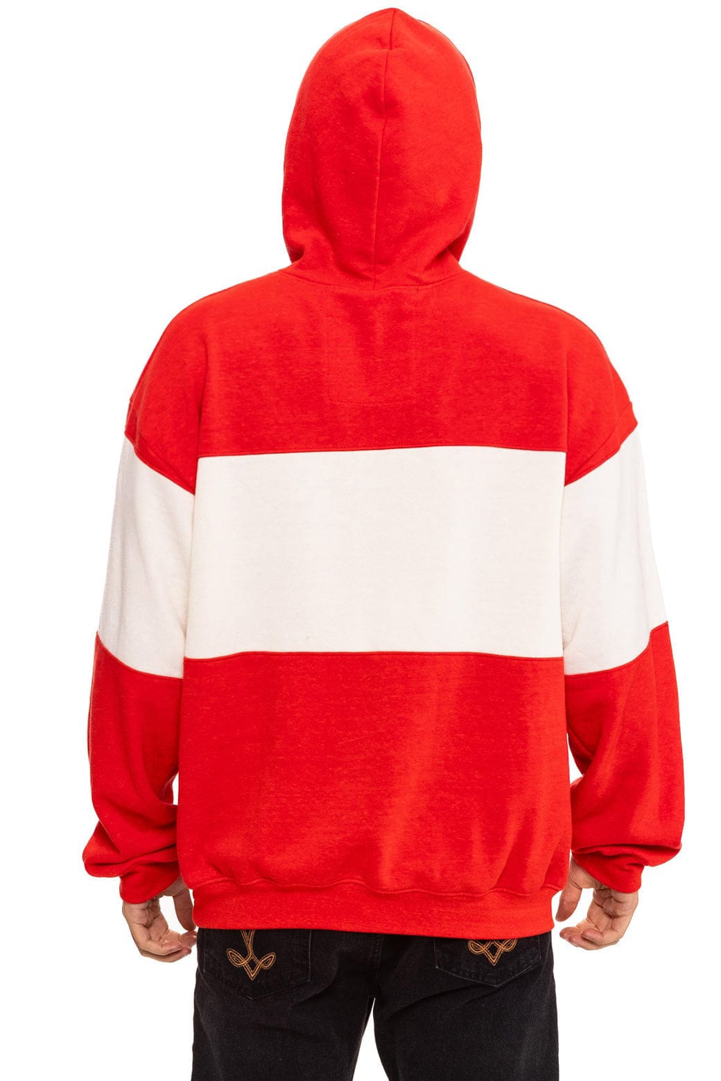 USA RELAXED PULLOVER HOODIE - RED // VINTAGE WHITE