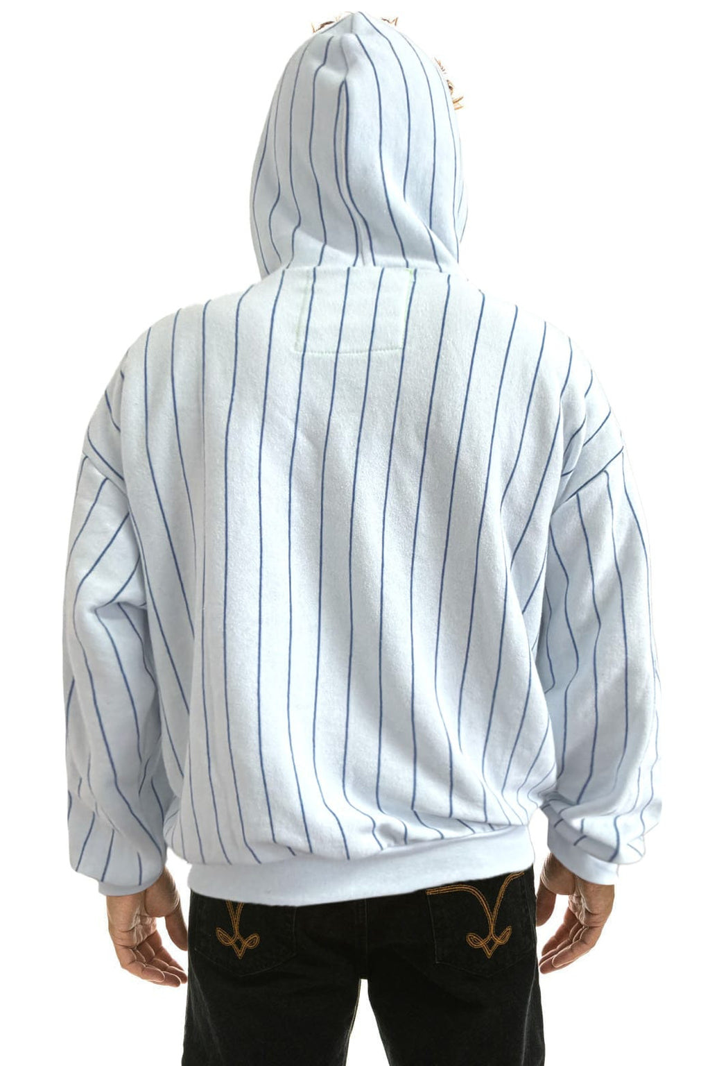 LOS ANGELES DODGERS PINSTRIPE 2026 RELAXED PULLOVER HOODIE - WHITE // BLUE