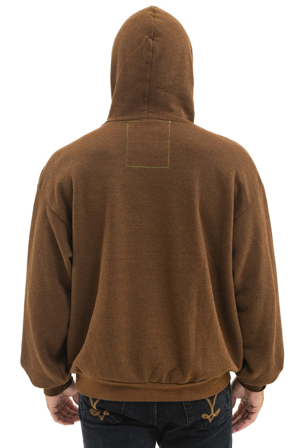 LOGO PULLOVER RELAXED HOODIE - CHOCOLATE