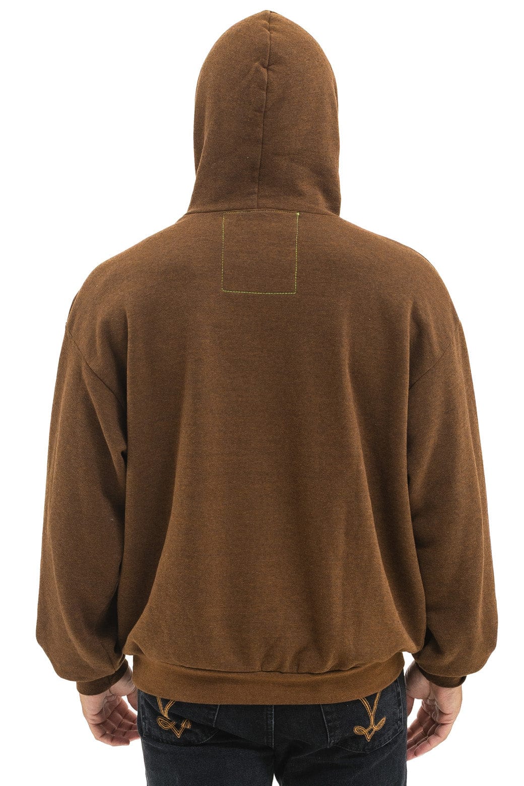 LOGO PULLOVER RELAXED HOODIE - CHOCOLATE