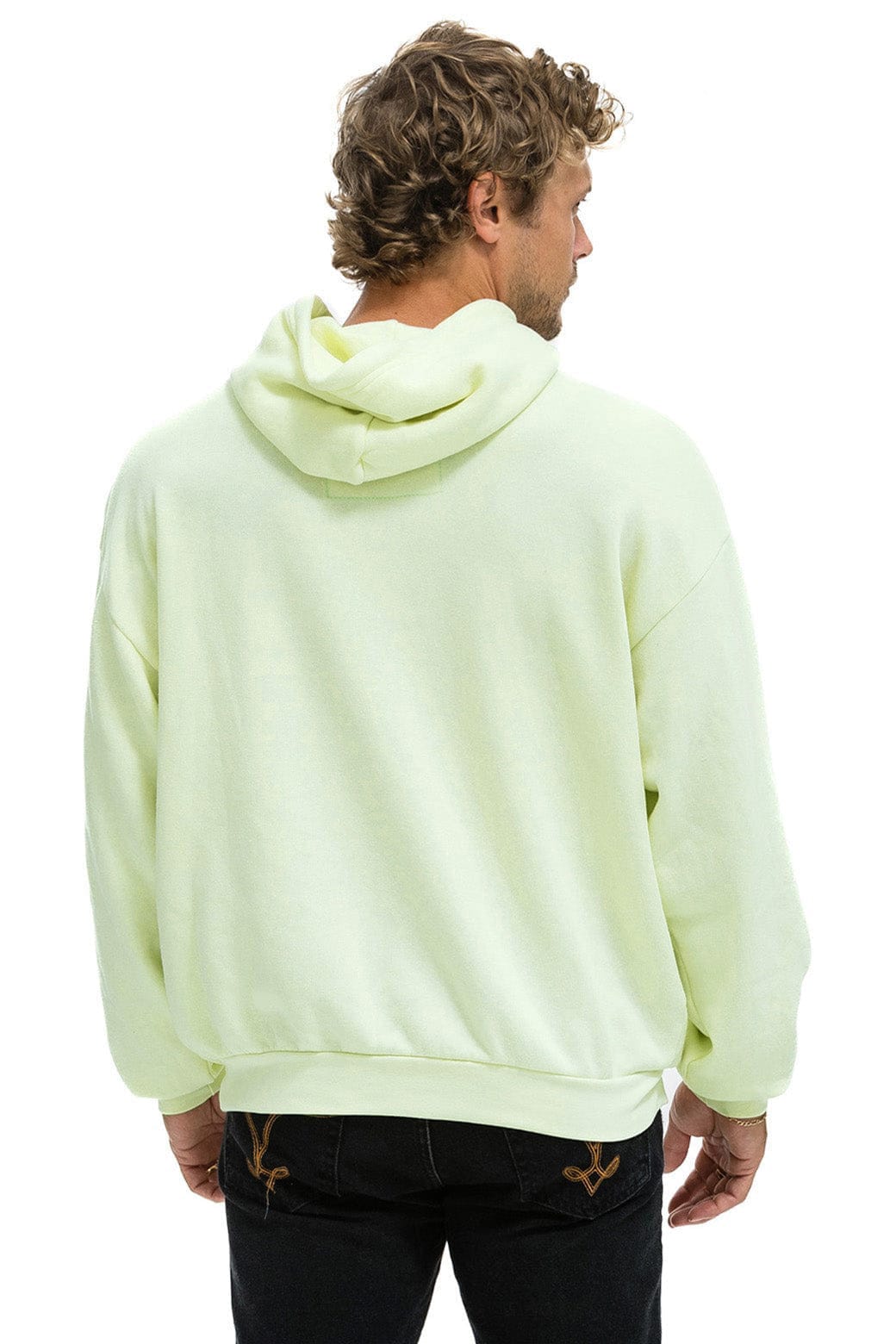 LOGO PULLOVER RELAXED HOODIE - LIME CREAM