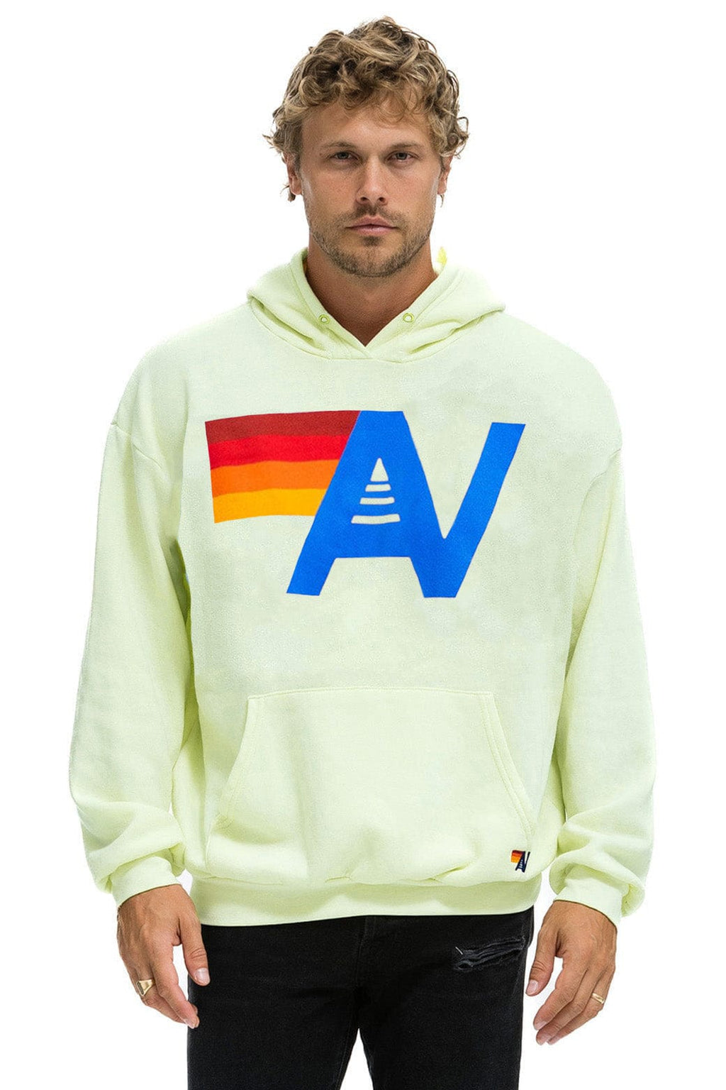 LOGO PULLOVER RELAXED HOODIE - LIME CREAM