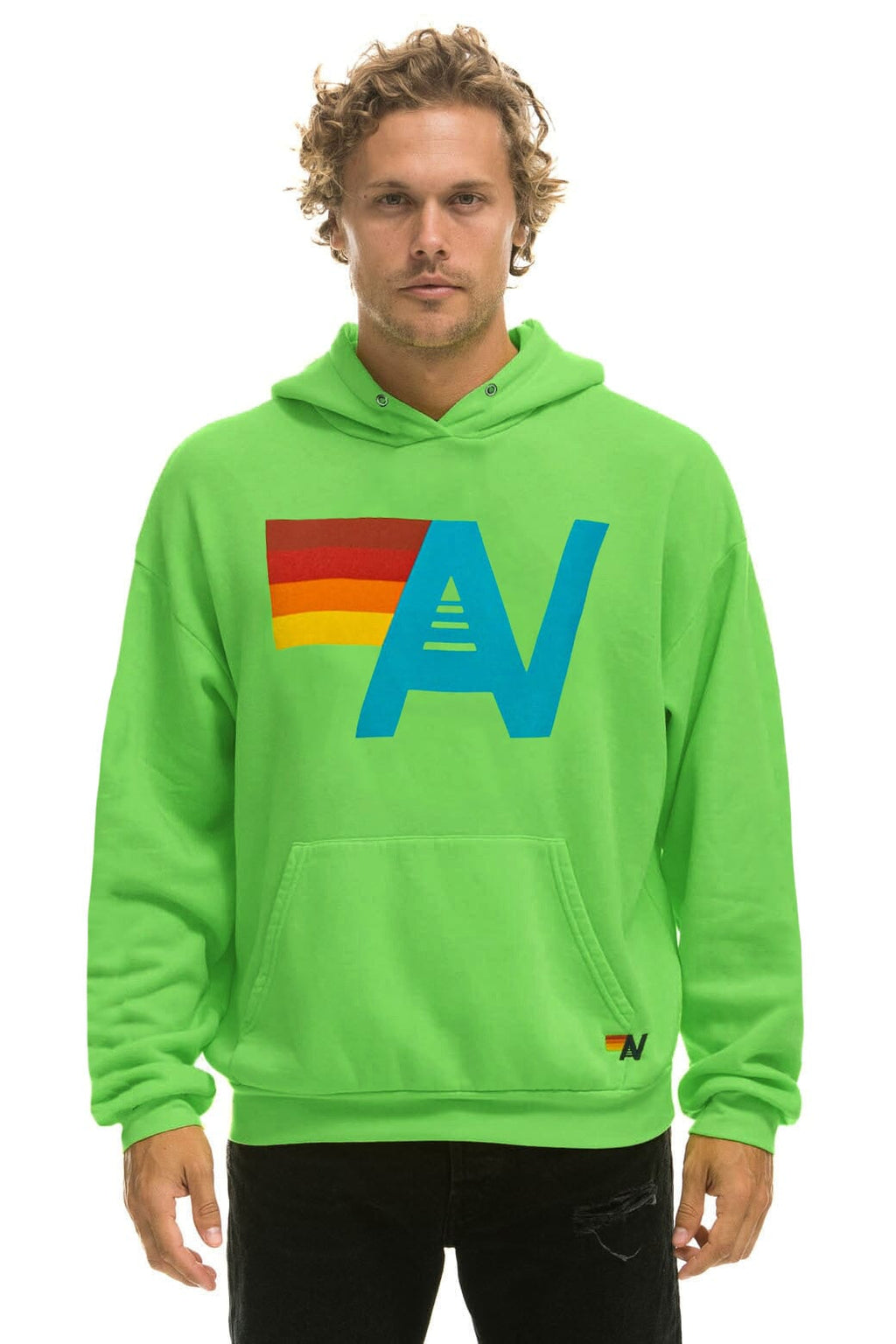 LOGO PULLOVER RELAXED HOODIE - NEON MINT