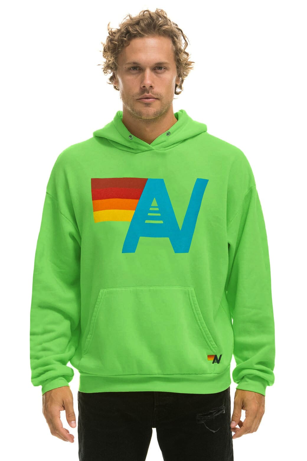 LOGO PULLOVER RELAXED HOODIE - NEON MINT