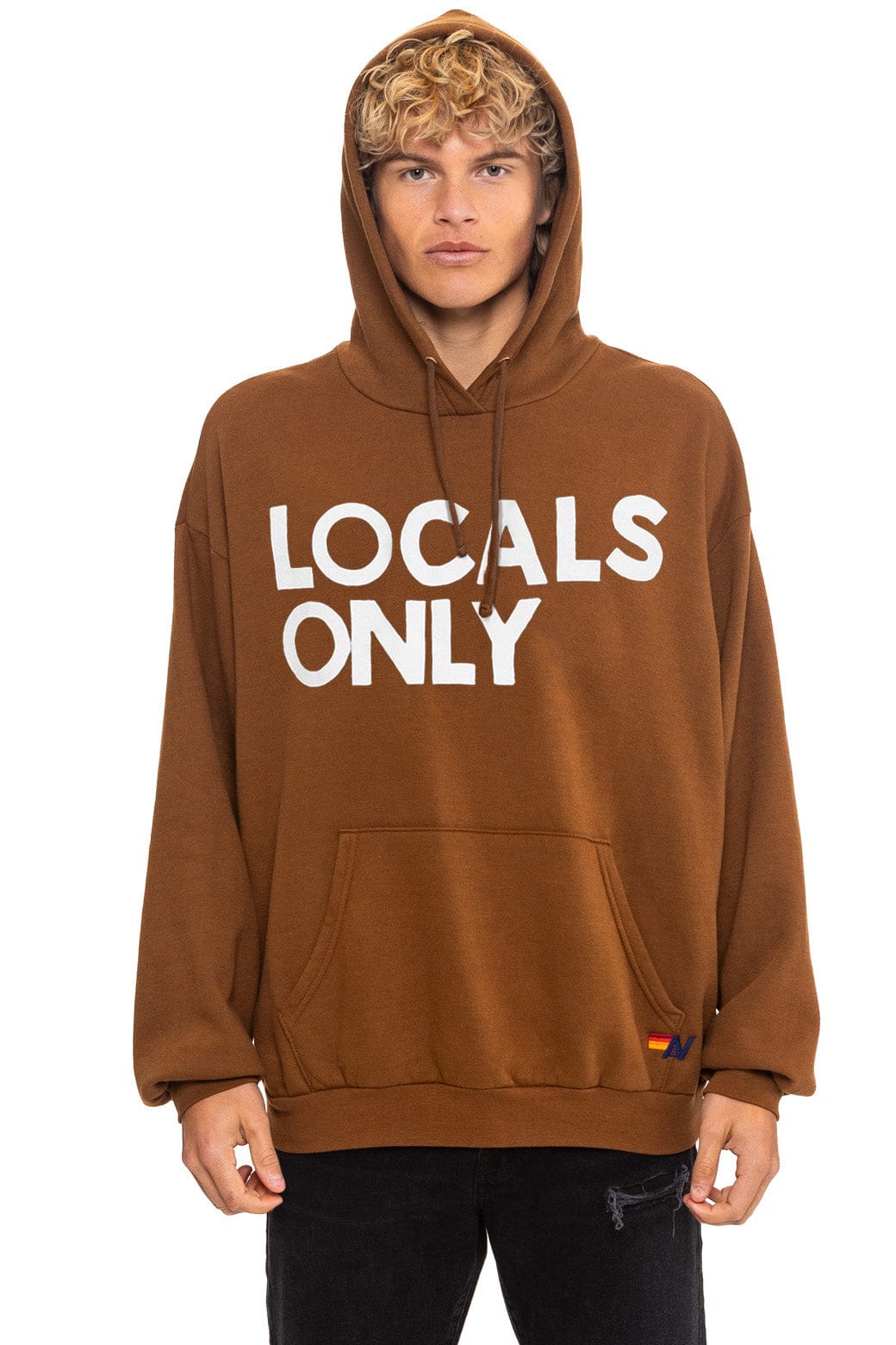 LOCALS ONLY RELAXED PULLOVER HOODIE - CINNAMON