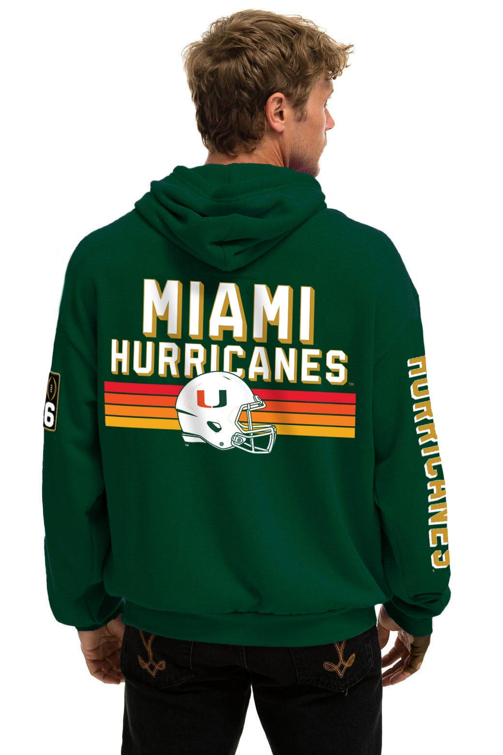 UNIVERSITY OF MIAMI CFP CHAMPIONS 2026 RELAXED PULLOVER HOODIE - MIAMI GREEN