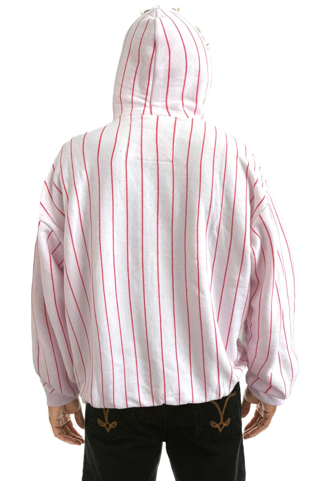 PHILADELPHIA PHILLIES PINSTRIPE 2026 RELAXED PULLOVER HOODIE - WHITE // RED