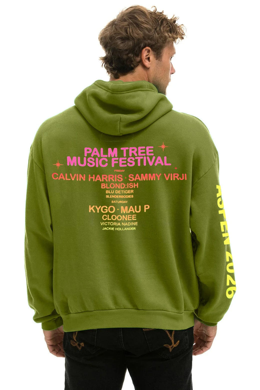 PALM TREE FEST ASPEN 2026 PULLOVER HOODIE RELAXED - JUNGLE GREEN