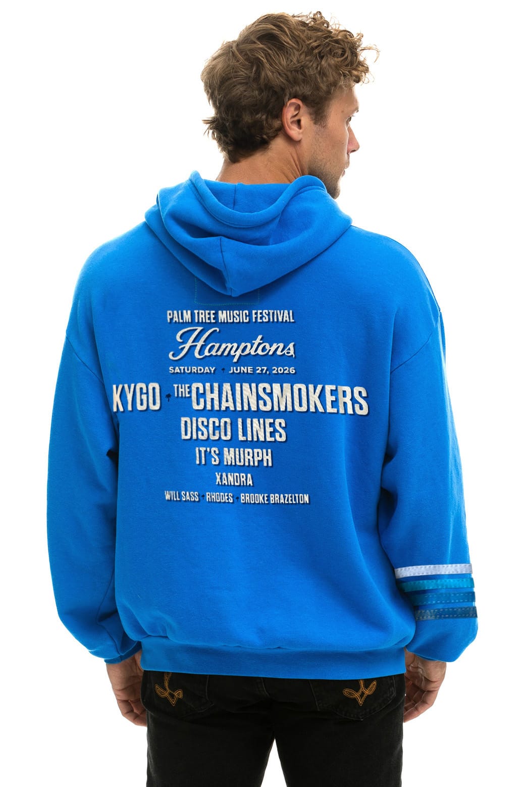 PALM TREE FEST HAMPTONS 2026 PULLOVER HOODIE RELAXED - COBALT
