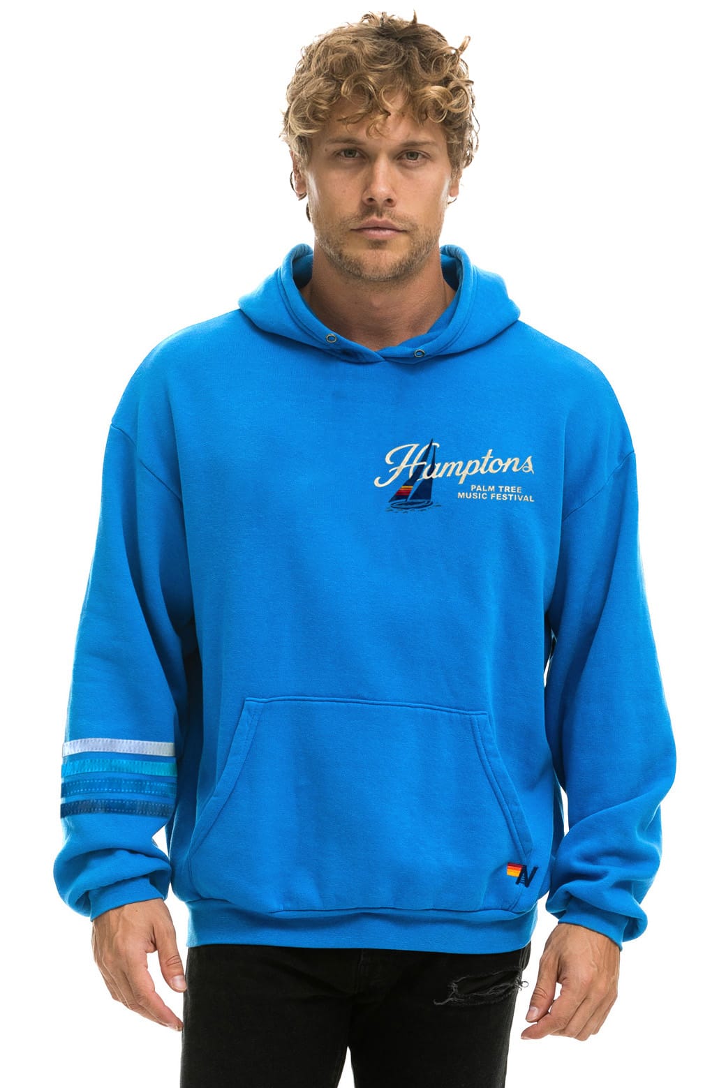 PALM TREE FEST HAMPTONS 2026 PULLOVER HOODIE RELAXED - COBALT