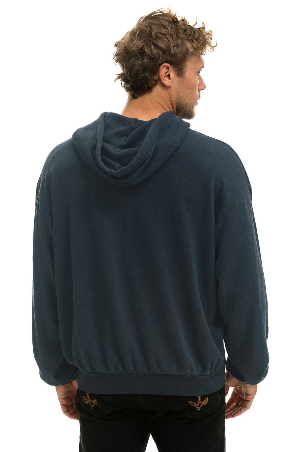 5 STRIPE AMERICA RELAXED PULLOVER HOODIE - CHARCOAL // USA
