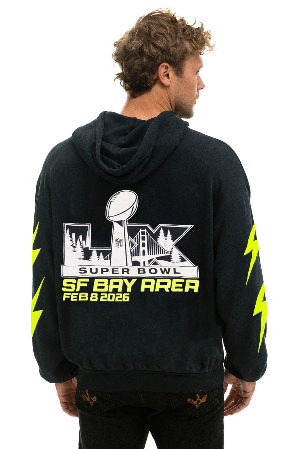 SUPER BOWL 2026 BOLT RELAXED PULLOVER HOODIE - CHARCOAL