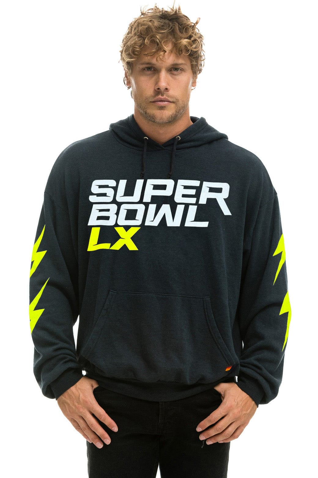 SUPER BOWL 2026 BOLT RELAXED PULLOVER HOODIE - CHARCOAL