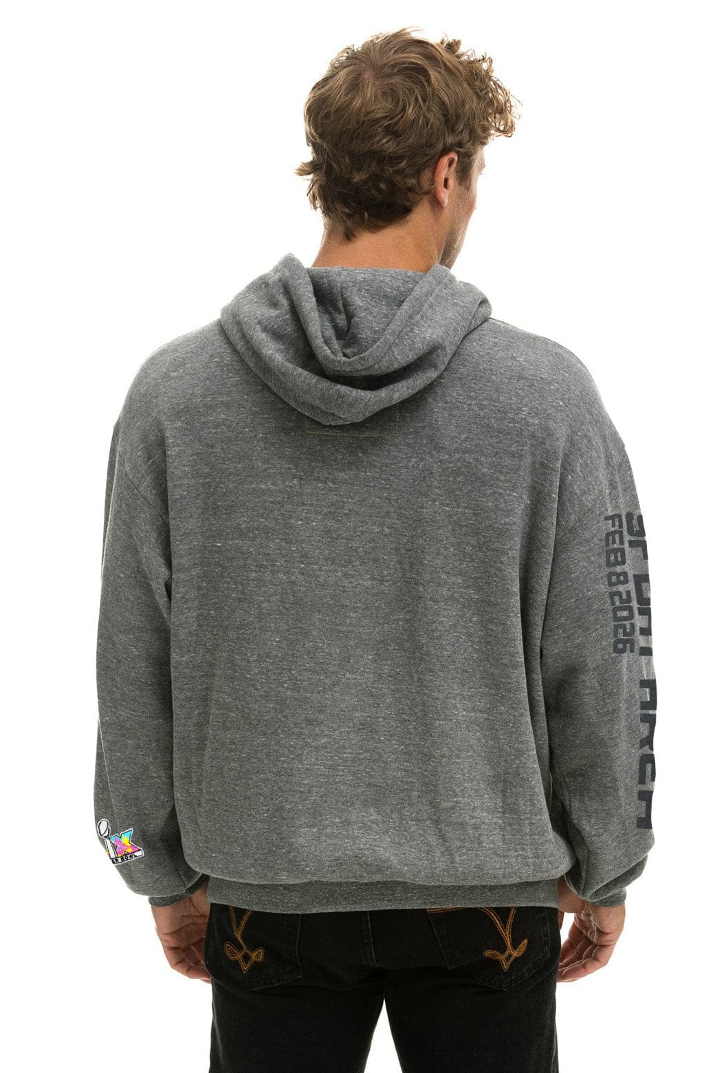 SUPER BOWL 2026 RELAXED PULLOVER HOODIE - HEATHER GREY