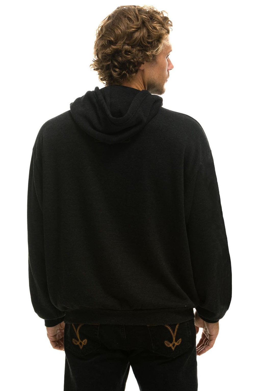 WAVE STRIPE 4 PULLOVER HOODIE RELAXED - BLACK // CHARCOAL
