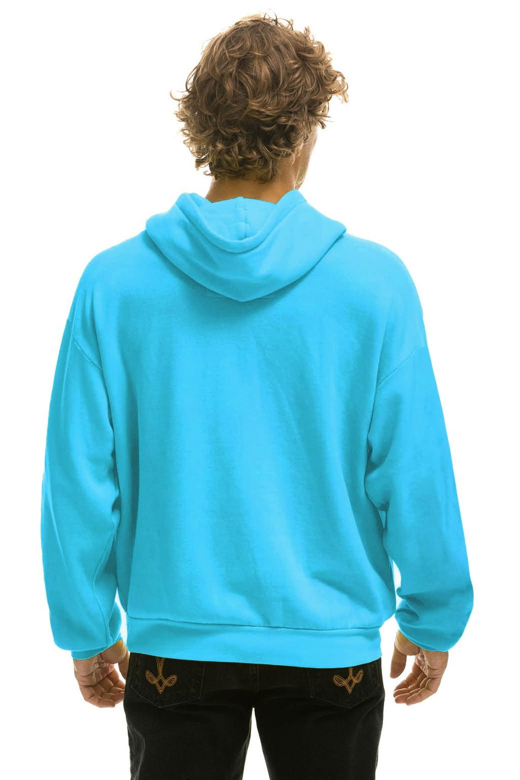 WAVE STRIPE 4 PULLOVER HOODIE RELAXED - NEON BLUE // NEON BLUE