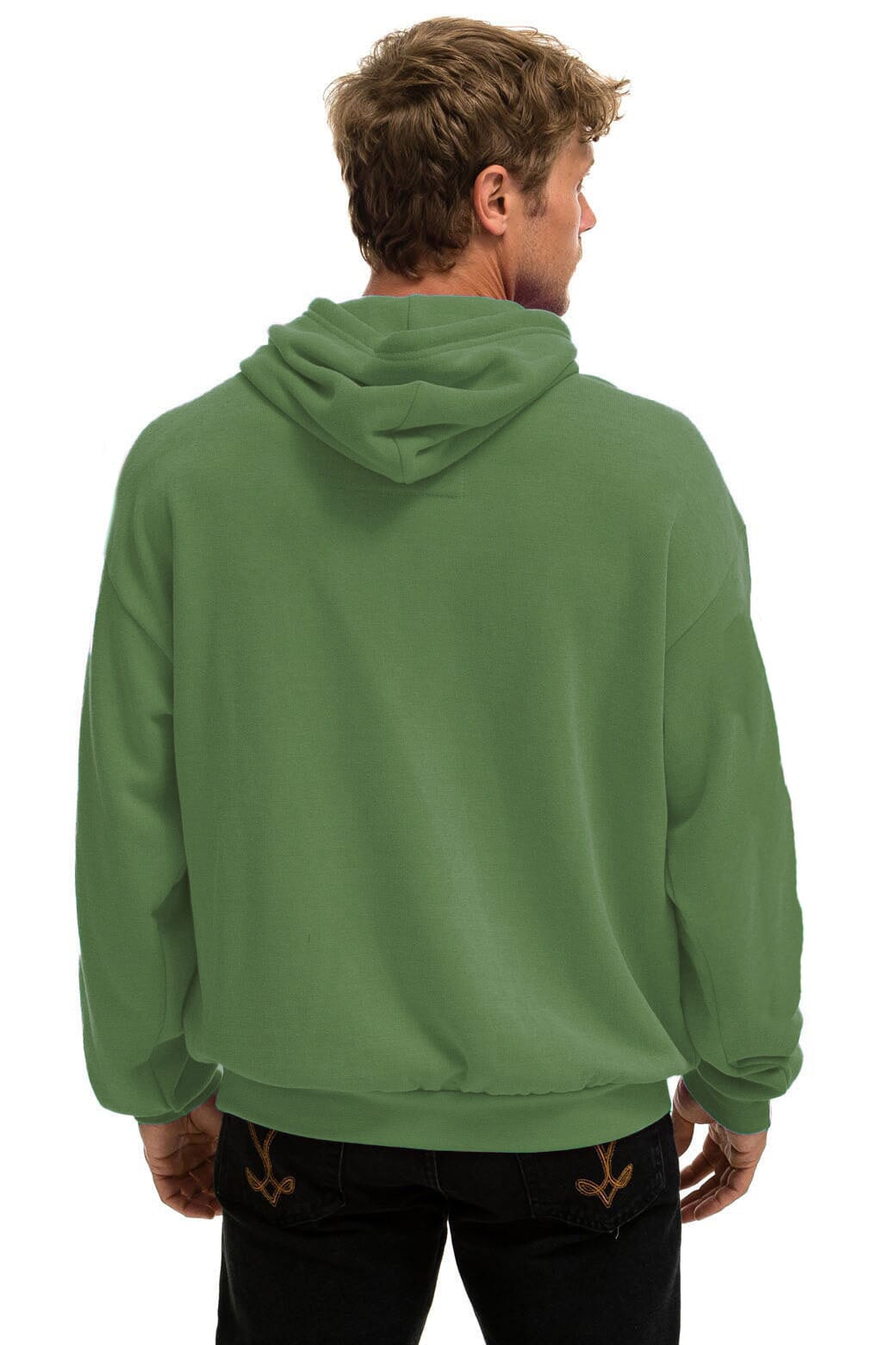 WAVE STRIPE 4 PULLOVER HOODIE RELAXED - PALM // GREEN