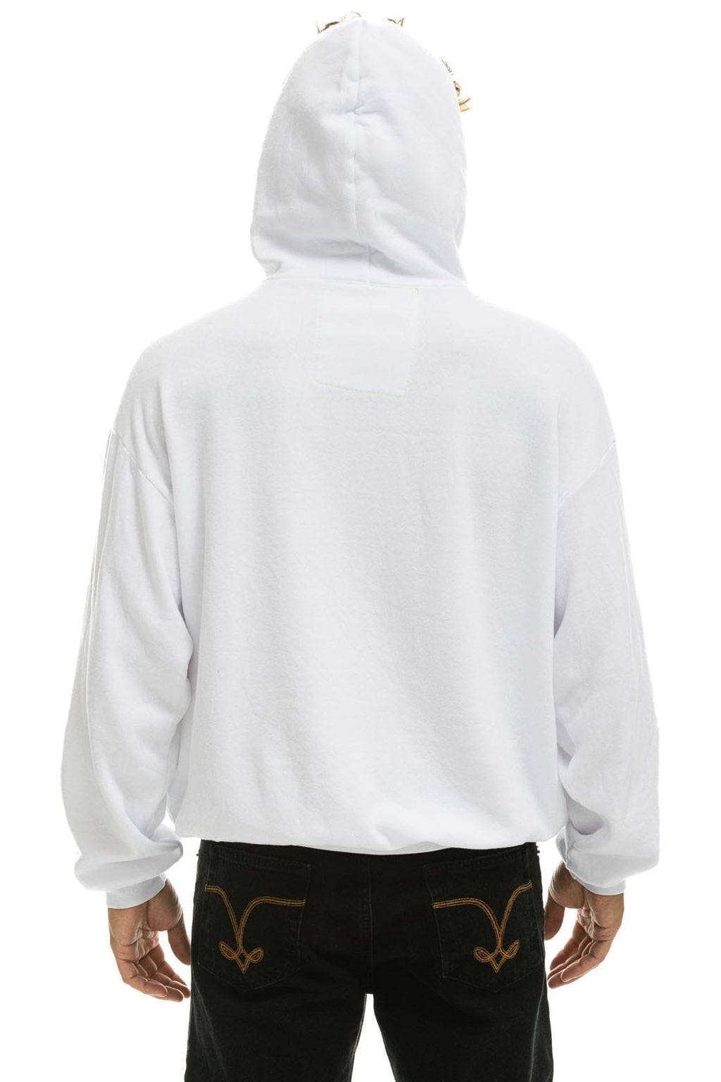 WAVE STRIPE 4 PULLOVER HOODIE RELAXED - WHITE // GREY