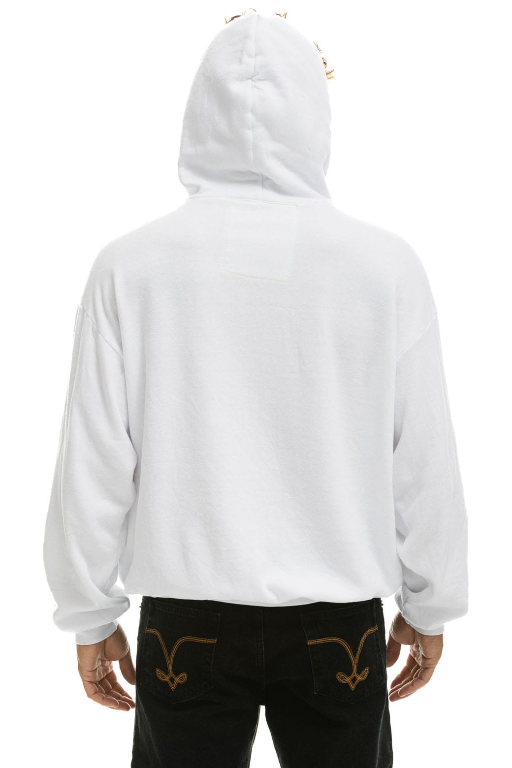 WAVE STRIPE 4 PULLOVER HOODIE RELAXED - WHITE // GREY