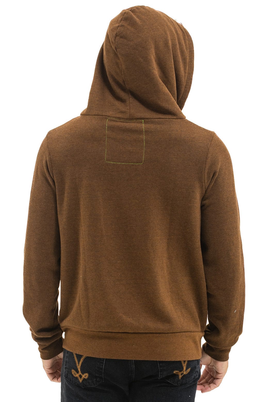 5 STRIPE HOODIE - CHOCOLATE // RAINBOW WHITE