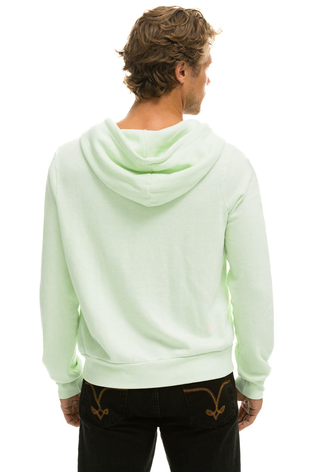 5 STRIPE HOODIE - LIME CREAM // SEAFOAM