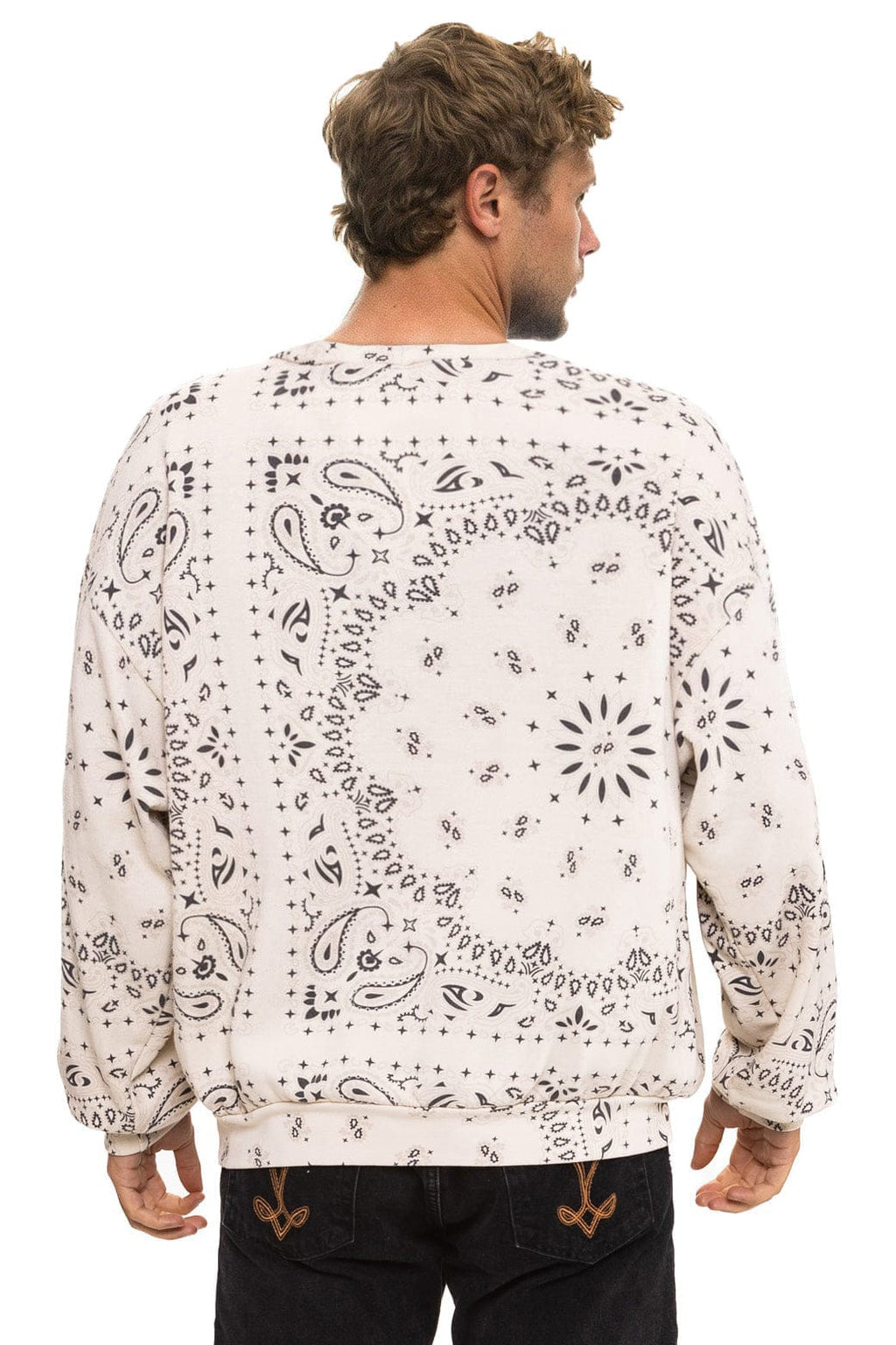 BANDANA RELAXED CREW SWEATSHIRT - VINTAGE WHITE