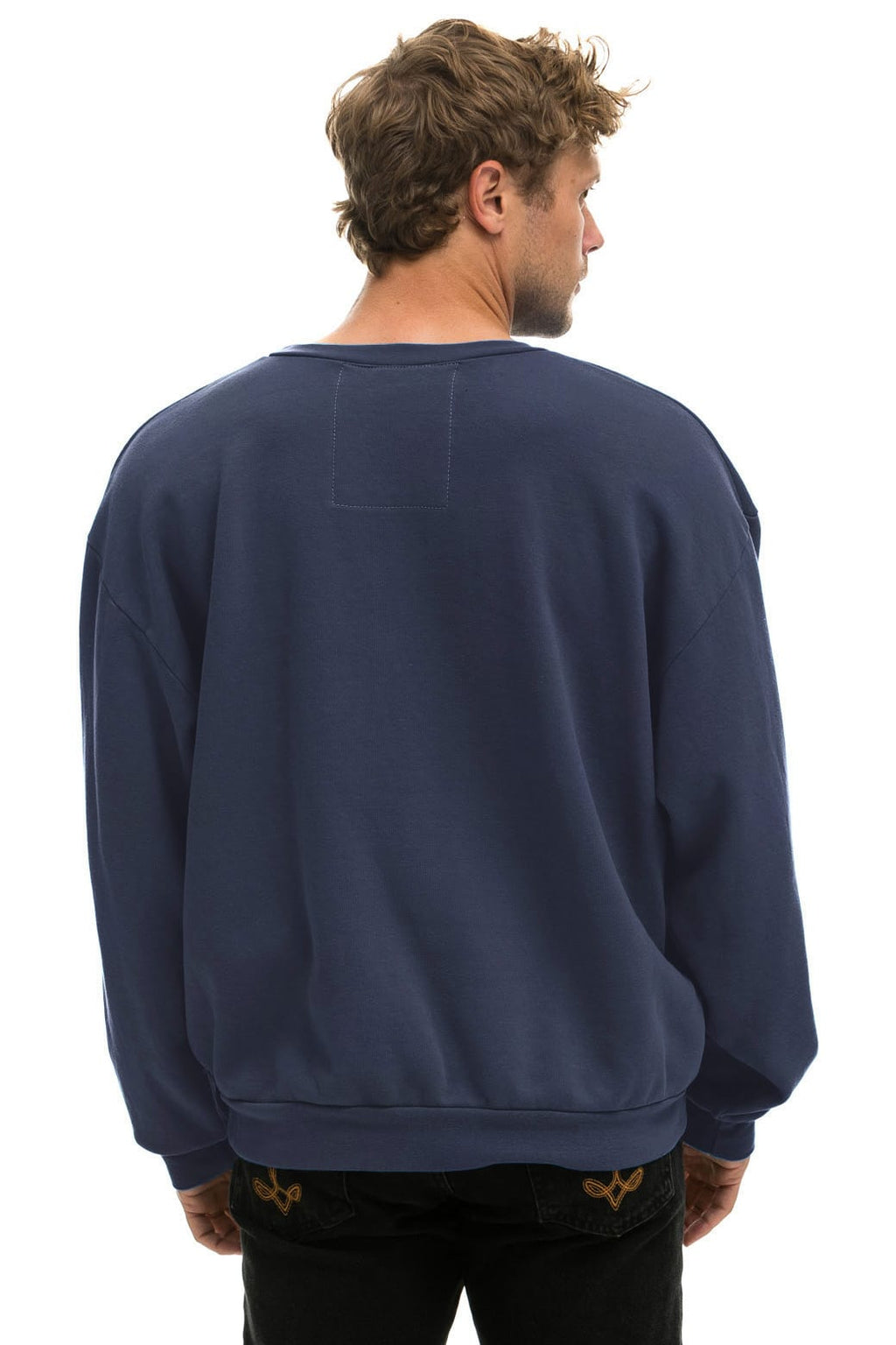 BOLT FADE RELAXED CREW SWEATSHIRT - NAVY // PINK // PURPLE