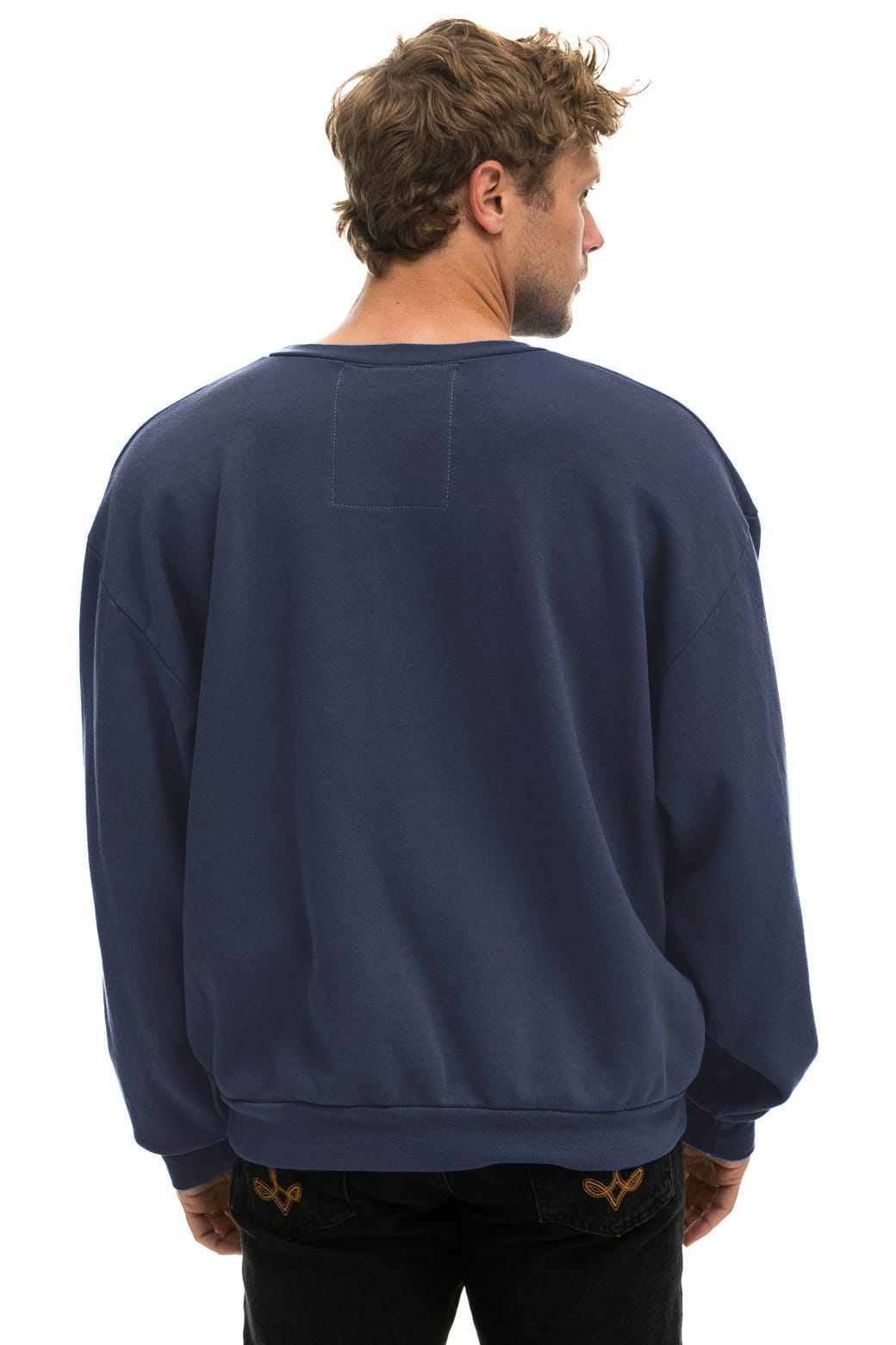 BOLT FADE RELAXED CREW SWEATSHIRT - NAVY // PINK // PURPLE