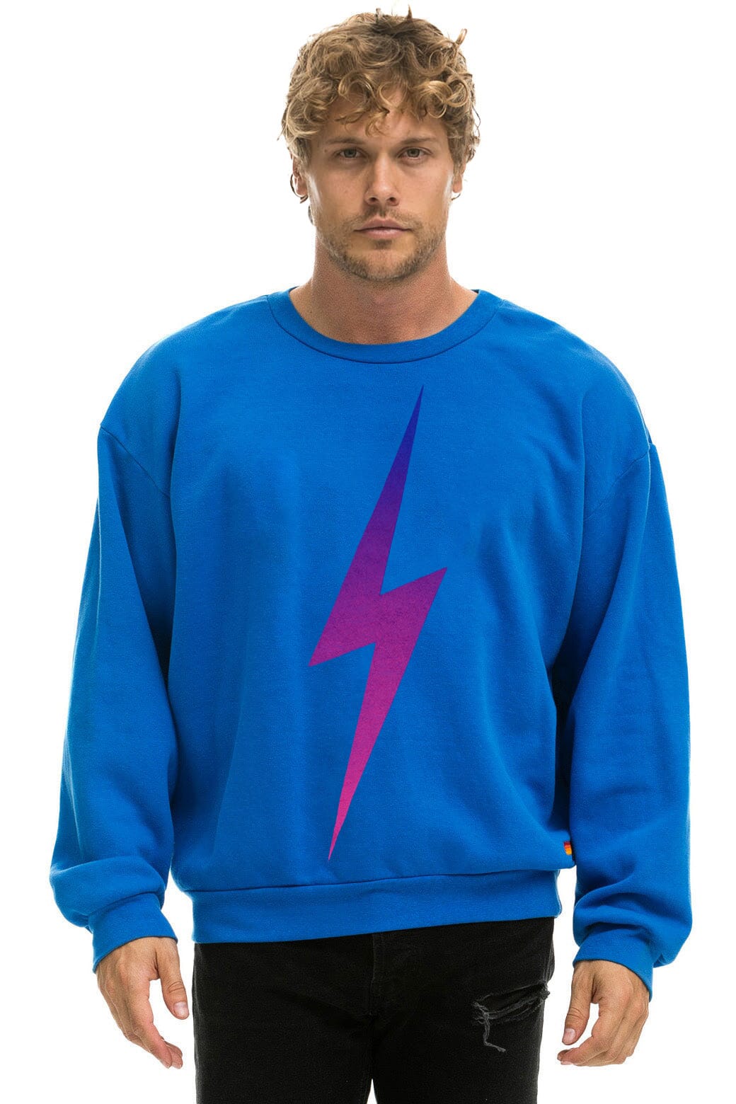 BOLT FADE RELAXED CREW SWEATSHIRT - OCEAN // PINK // PURPLE